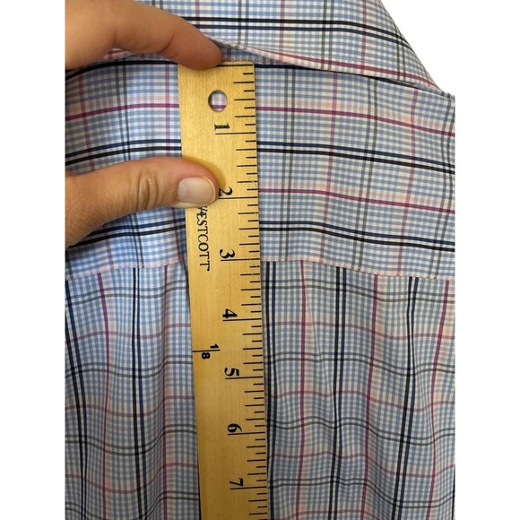 Bonobos Blue Plaid Pattern Men's 17-36 Stretch Slim Fit - Picture 4 of 13